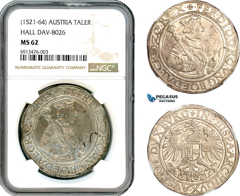 Austria, Ferdinand I, Taler ND (1521-64) Hall Mint, Silver, Dav-8026, Light toni...