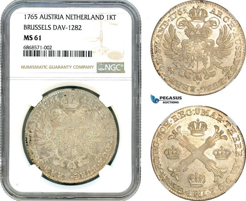 Austrian Netherlands, Maria Theresa, Kronentaler 1765, Brussels Mint, Silver, Da...