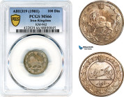 Iran, Kingdom, Muzaffar al-Din Shah, 100 Dinars AH 1319 (1901), Tehran Mint, KM# 962, PCGS MS66