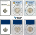 Luxembourg, Mixed Lot, 5 Centimes 1924 NGC MS66 (Top Pop), 25 Centimes 1927 PCGS MS66, 5 Francs 1962 PCGS MS67 (Top Pop and single finest graded!)