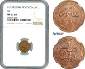 Morocco, Moulay al-Hasan I, 1/4 Falus AH1306 (1888) Fes, KM# YC1, NGC MS62 BN