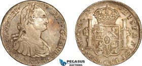 Peru, Charles IV, 8 Reales 1803, Lima Mint, Silver, (27.10g), KM# 97, Cabinet toning, XF-AU