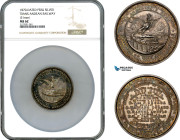 Peru, Silver Medal 1870, Trans-Andean Railway, Fonrobert-9200, Fantastic multicolour toning! NGC MS62, Top Pop and single finest graded!