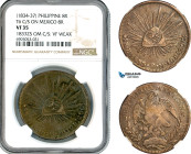 Philippines, Isabel II, 8 Reales (Peso) ND (1834-37) Manila Mint, Silver, Struck on Mexico 8R 1833 Zs OM, C/S: VF Weak, T6 C/S, KM# 128, Basso-56; Gil...