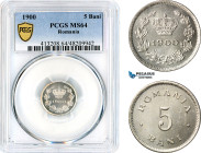 Romania, Carol I, 5 Bani 1900, Brussels Mint, Schäffer/Stambuliu 45, PCGS MS64