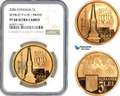 Romania, Pattern Pattern 5 Lei 2006, Brass, Schäffer/Stambuliu-P-618.1, NGC PF68 Ultra Cameo
