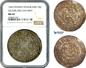 Spanish Netherlands, Gelderland, Rijksdaalder (Bourgondische Kruisrijksdaalder) 1569, Silver, Dav-8497, Del. 92, Lustrous with old cabinet toning, NGC...