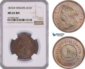 Straits Settlements, Victoria, 1 Cent 1872-H, Heaton Mint,Prid-162, NGC MS65 BN, Top Pop and single finest graded! Rare as such!
