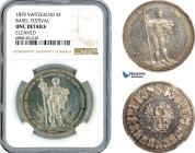 Switzerland, Basel shooting Festival, "Shooting Taler" 5 Francs 1879, Silver, KM# X S14, NGC UNC Details "Cleaned"