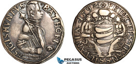 Transylvania (Siebenbürgen), Sigismund Bathory, Taler 1592, Nagybanya (Baia Mare) Mint, Silver (28.29g), Dav-8802, Resch 101, Lightly tooled fields, G...