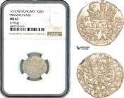 Transylvania (Siebenbürgen), Gabriel Bathory, Groschen 1612, Nagybanya (Baia Mare) Mint, Silver (0.93g) Resch 168, NGC MS63, Top Pop!