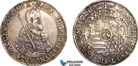 Transylvania (Siebenbürgen), Gabriel Bethlen, Taler 1621 KB, Kremnica Mint, Silver, (27.47g), Dav-4710, Resch 83, Obverse mount marks, Old cabinet ton...