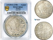 Turkey, Ottoman Empire, Selim III, 1 Yüzlük AH1203//1, Islambol Mint, Silver, KM# 507, PCGS MS63