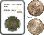Turkey, Ottoman Empire, Mahmud II, Kurush AH1223//15, Kostantiniye Mint, Silver, KM# 575, As struck! NGC MS65