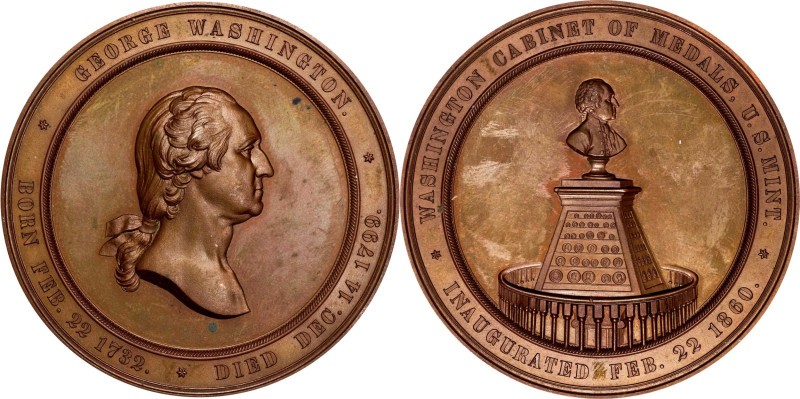 "1860" U.S. Mint Cabinet Medal. Musante GW-241, Baker-326A, Julian MT-23. Bronze...