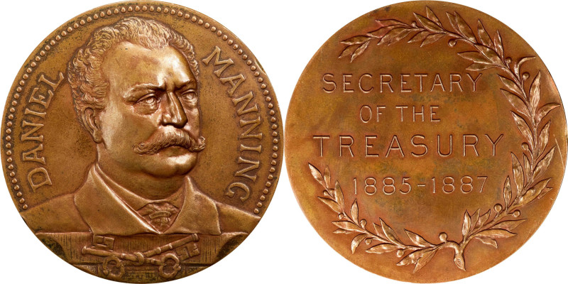 "1885-1887" Secretary of the Treasury Daniel Manning Medal. Failor-Hayden 204. B...