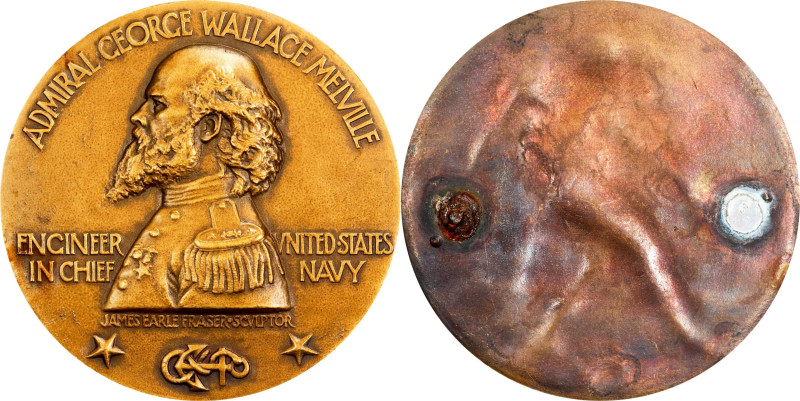 Undated Admiral George Wallace Melville Award Medal. Obverse Shell. By James Ear...