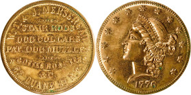 NEW YORK. New York. "1776" W.T. & J. Mersereau. Bowers-NY-6804, Rulau-431. Gilt Brass. About Uncirculated.
35 mm.
From our sale of the Q. David Bowe...