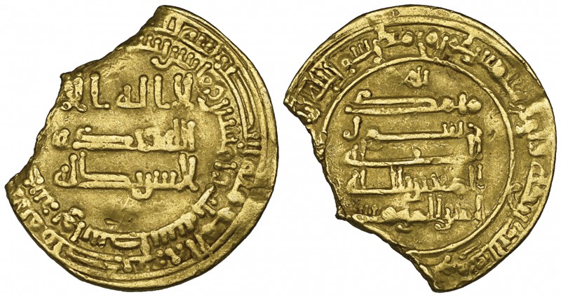 ABBASID, AL-MU‘TAZZ (251-255h) Dinar, Wasit 253h Obverse: without name of heir W...