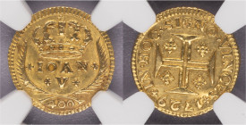 D.João V - Cruzado Novo (Pinto) 1729, NGC MS63, A.G:85.09, Coroa de 5 Arcos, Rara neste estado de conservação, 42,25gr