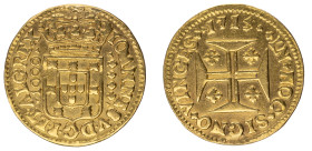 D.João V - Quartinho (1000 Réis) 1715, MBC-, A.G:88.11, Coroa de 4 Arcos, Solda, 2,58gr