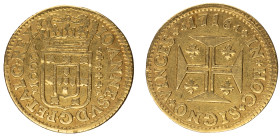 D.João V - Quartinho (1000 Réis) 1716, MBC-, A.G:88.12, Coroa de 4 Arcos, 2,54gr