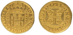 D.João V - Quartinho (1000 Réis) 1722, MBC, A.G:88.20, Coroa de 4 Arcos, 2,55gr