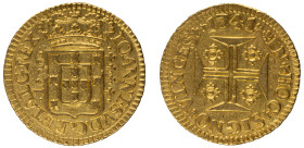 D.João V - Quartinho (1000 Réis) 1741, Bela, A.G:88.24, Coroa de 4 Arcos, 2,62gr