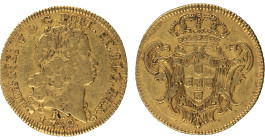 D.João V - 1/2 Peça (3200 Réis) 1749 Rio Janeiro, MBC, A.G:124.05, Rara, 7,09gr