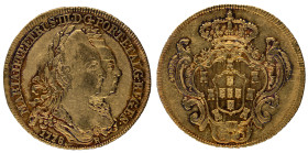 D.Maria I e D.Pedro III - Peça (6400 Réis) 1778 Rio Janeiro, MBC-, A.G:30.03, 14,27gr