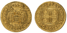 D.Maria I - Quartinho (1000 Réis) 1792, Bela, A.G:20.03, 2,51gr