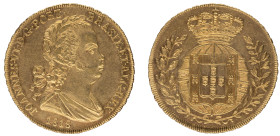 D.João VI - 1/2 Peça 1818 (3200 Réis), MBC, A.G:17.01, 7,19gr