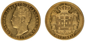 D.Luis I - 5000 Réis 1875, Bela, A.G:16.09, Data escassa, 8,86gr