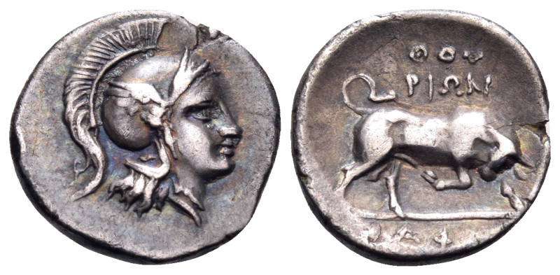 LUCANIA. Thourioi. After 280 BC. Triobol (Silver, 12 mm, 1.20 g, 8 h). Head of A...