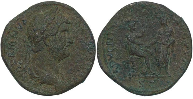 Hadrian Sestertius
Obv. IMP CAESAR TRAIANVS HADRIANVS AVG, laureate bust right, ...