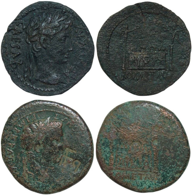 2 Roman Coins

Augustus Lugdunum Asses (2x)

1) Augustus Lugdunum As
Obv. CAESAR...