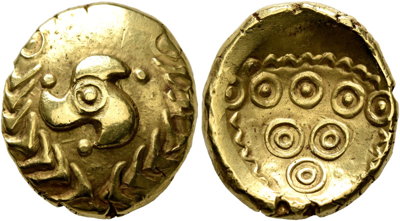 CENTRAL EUROPE. Uncertain tribe. Circa 50-25 BC. Stater (Gold, 18 mm, 7.19 g), '...
