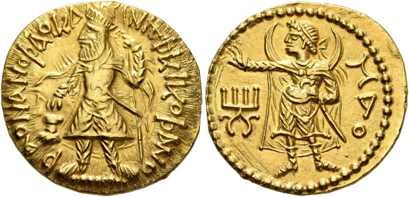 INDIA, Kushan Empire. Kanishka I, circa 127/8-152. Dinar (Gold, 21 mm, 7.92 g, 1...