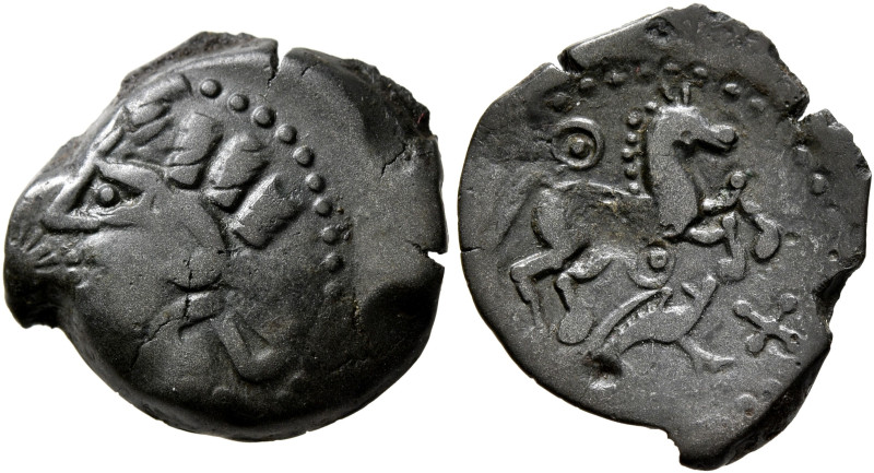 NORTHWEST GAUL. Aulerci Eburovices. Circa 50-30 BC. AE (Bronze, 18 mm, 2.92 g, 1...