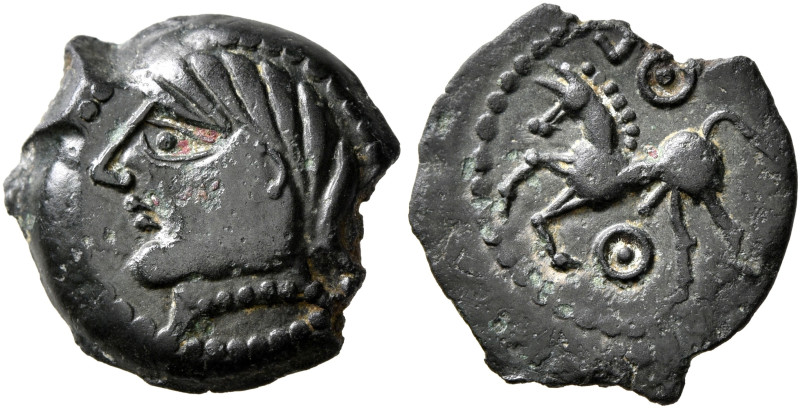 CENTRAL GAUL. Bituriges Cubi. Circa 50-30 BC. AE (Bronze, 17 mm, 2.79 g, 9 h). C...