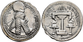 SASANIAN KINGS. Ardashir I, 223/4-240. Drachm (Silver, 25 mm, 4.18 g, 3 h). Draped bust of Ardashir I to right, wearing a diadem and a close-fitting h...