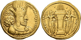 SASANIAN KINGS. Shapur I, 240-272. Dinar (Gold, 22 mm, 7.41 g, 3 h), style P, mint I (‘Ktesiphon’), struck after 258. Diademed and draped bust of Shap...