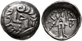 LOCAL ISSUES, Sogdiana. Circa 1st century AD. Obol (Silver, 11 mm, 0.28 g, 1 h), tribal rulers of southern Sogdiana. Diademed and bearded Parthian sty...