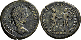 THRACE. Philippopolis. Elagabalus, 218-222. Tetrassarion (Bronze, 31 mm, 18.07 g, 8 h), 219-220. AYT K M AYPHΛ ANTΩNEINOC Laureate head of Elagabalus ...