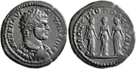 THRACE. Plotinopolis. Caracalla, 198-217. Diassarion (Bronze, 25 mm, 8.83 g, 6 h), 215-217. ΑΥΤ Κ Μ ΑΥΡ ΑΝΤΩΝЄΙΝΟC Radiate and cuirassed bust of Carac...