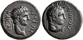 LYDIA. Sardis. Nero, 54-68. Hemiassarion (Bronze, 16 mm, 3.98 g, 12 h), Mindios, magistrate, circa 60. ΝΕΡΩΝ ΚΑΙΣΑΡ Laureate head of Nero to right. Re...