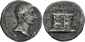 Augustus, 27 BC-AD 14. Cistophorus (Silver, 26 mm, 11.15 g, 12 h), Ephesus, circa 25-20 BC. IMP•CAESAR Bare head of Augustus to right. Rev. AVGVSTVS G...