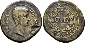 Augustus, 27 BC-AD 14. Sestertius (Orichalcum, 37 mm, 26.90 g, 12 h), CA coinage, uncertain mint in Syria, after 23 BC. IMP•AV[GV]ST - TR•POT Bare hea...