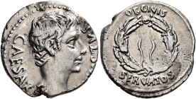 Augustus, 27 BC-AD 14. Denarius (Silver, 19 mm, 3.71 g, 7 h), uncertain mint in Spain (Colonia Patricia?), 19 BC. CAESAR [AVG]VSTVS Bare head of Augus...