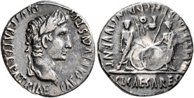 Augustus, 27 BC-AD 14. Denarius (Silver, 19 mm, 3.78 g, 6 h), Lugdunum, 2 BC-AD 4. CAESAR AVGVSTVS DIVI F PATER PATRIAE Laureate head of Augustus to r...